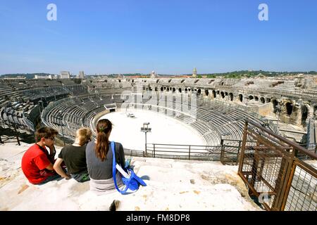 Francia, Gard, Nimes, le Arene romane Foto Stock