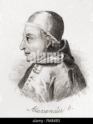 Il papa Alessandro VI, 1431 - 1503, nato Roderic Borgia. Foto Stock