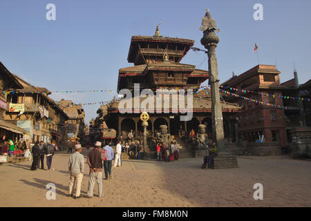 Tempio Dattatraya su Tachupal Tole, Bhaktapur, Nepal Foto Stock