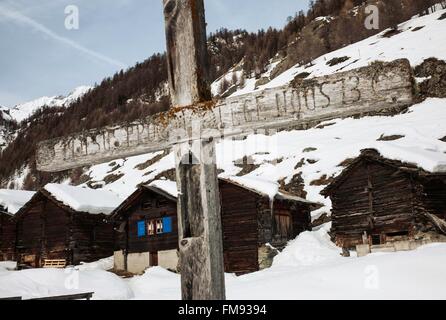 Swiss, Vallese, Herens valley, Evolene, la frazione Lauche Foto Stock