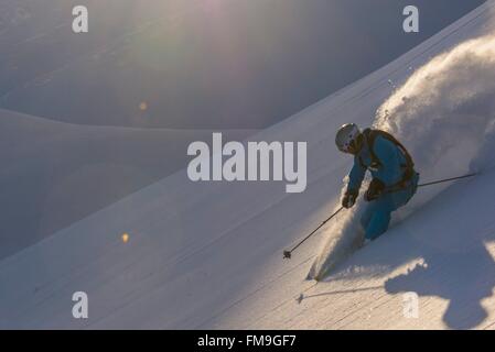 Ultima frontiera Heliskiing in Northern BC, Canada Februar 2016 Foto Stock