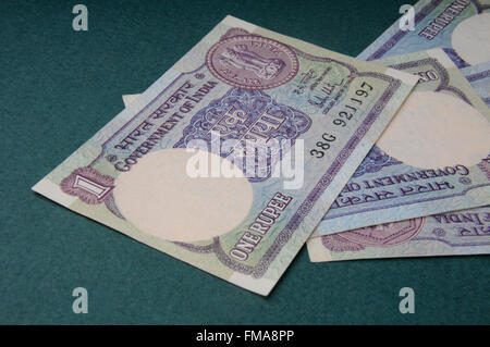 Una rupee notes(valuta indiana) Foto Stock