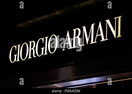 Markenname: "Giorgio Armani', Dezember 2013, Berlino. Foto Stock
