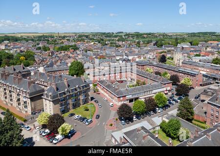 Francia, Somme, Abbeville, vista del centro della città dalla cima di San Vulfran Collegiata Foto Stock