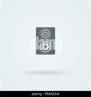 Icona del vettore di musica minimalista di altoparlanti. Illustrazione Vettoriale