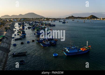 Il Vietnam, Ninh Thuan provincia, Phan Rang, il porto di pesca Foto Stock
