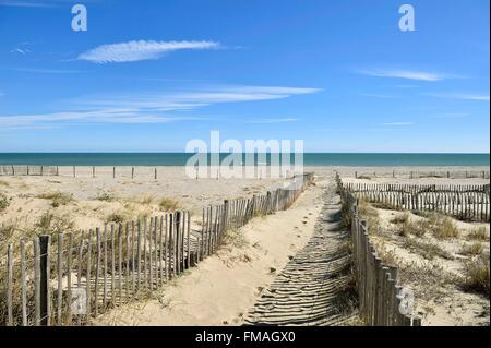 Francia, Pirenei orientali, Canet en Roussillon, spiaggia Foto Stock