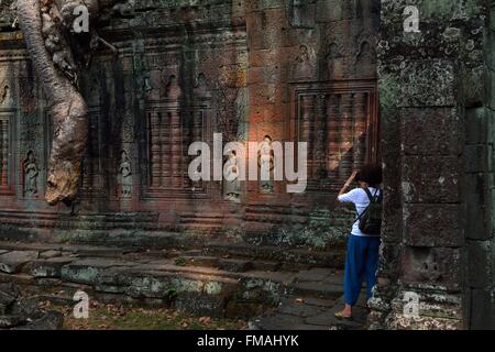 Cambogia Angkor, elencato come patrimonio mondiale dall' UNESCO, Preah Kahn Foto Stock