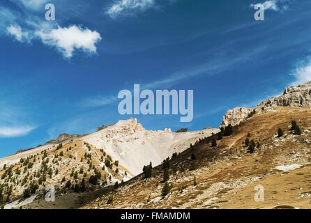 Francia, Hautes Alpes, Ayes valley, Villar Saint Pancrace, creste di Brusas e Vallouret Foto Stock