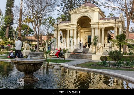 Il Nepal, zona di Bagmati, Kathmandu, Thamel, sogni giardino e Kaiser cafe Foto Stock