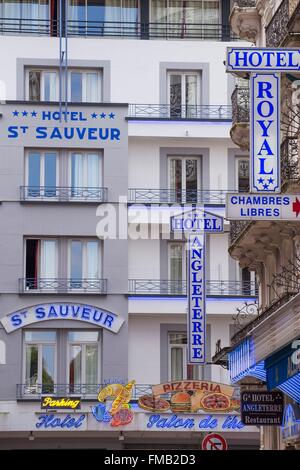 Francia, Hautes Pirenei, Lourdes, distretto del santuario, alberghi Foto Stock