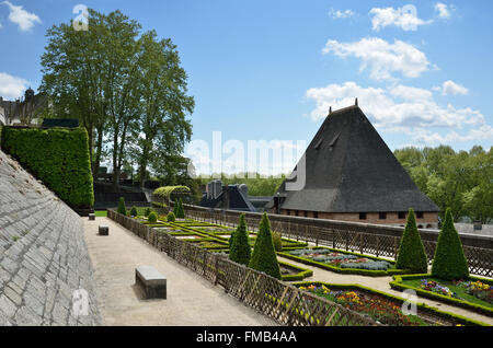 Francese giardino formale del Chateau de Pau Foto Stock