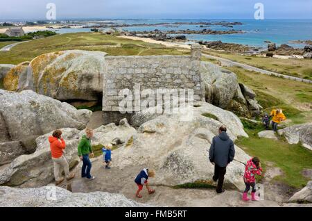 Francia, Finisterre, Pays des Abers, leggende Costa, Meneham borgo, la casa di guardia, ex post doganale del XVII secolo Foto Stock