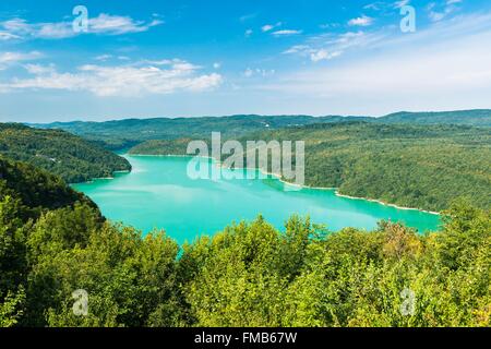 Francia, Giura, Haut Jura Parco Naturale Regionale, Moirans en Montagne, Lago Vouglans Foto Stock