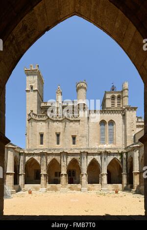 Francia, Herault, Beziers, la Cattedrale di Saint Nazaire, il chiostro Foto Stock