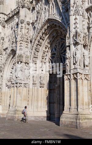 Francia, Somme, Abbeville, la Collegiata di San Vulfran xv secolo in stile gotico Foto Stock