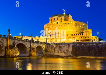 Italia Lazio Roma centro storico sono classificati come patrimonio mondiale dall' UNESCO, Castel Sant'Angelo, mausoleo di Adriano Foto Stock