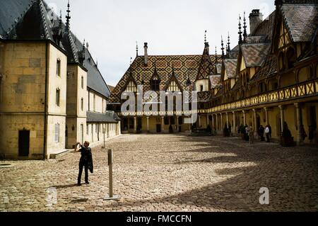 Francia, Cote d'Or, Beaune, il percorso turistico dei Grands Crus de Bourgogne, Climats, terroir di Borgogna elencati come il mondo Foto Stock