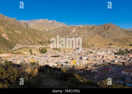 Il Perù, Provincia di Arequipa, Colca Valley, Chivay village (alt : 3640m) Foto Stock