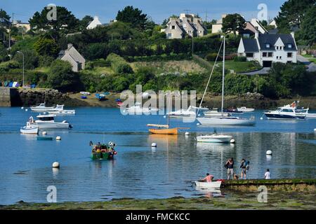 Francia, Finisterre, Lannilis, Saint Pabu rivolta Prat Ar Coum nel Aber Benoit Foto Stock