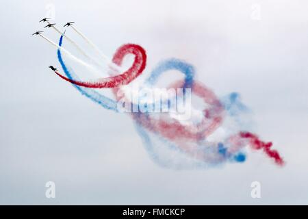 Francia, Morbihan, Lorient, dimostrazione della Patrouille Acrobatique de France (Francese Pattuglia Acrobatica) Foto Stock