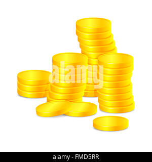 Pile di monete d'oro Foto Stock