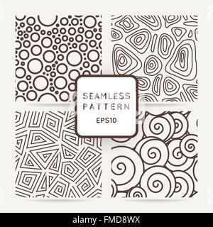 Set di quattro geometrica pattern senza giunture. Illustrazione Vettoriale