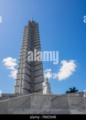 Il José Martí Memorial (Spagnolo: Monumento a José Martí) è un memoriale di José Martí a l'Avana, Cuba. Foto Stock