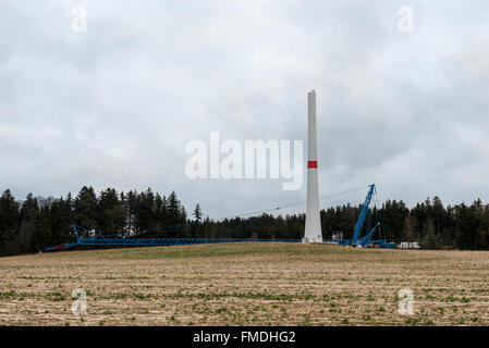 Costruzione di una turbina eolica Foto Stock