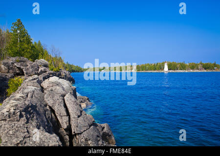 Bruce Peninsula National Park e il Lago Huron Foto Stock