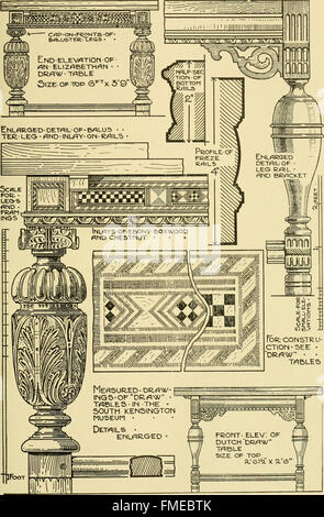 Questo lavoro esplora la teoria e la pratica alla base dei moderni lavori di armadietti e design di mobili. Copre l'evoluzione dei principi di design, delle tecniche di produzione e dello sviluppo degli stili di arredamento attraverso la storia. Foto Stock
