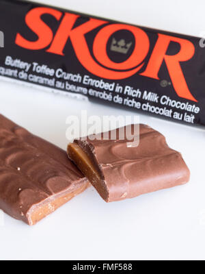 Un Skor barra di cioccolato. Canadian confezionamento mostrato. Foto Stock