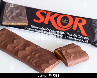 Un Skor barra di cioccolato. Canadian confezionamento mostrato. Foto Stock