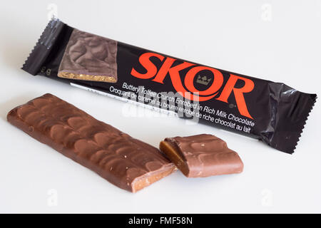 Un Skor barra di cioccolato. Canadian confezionamento mostrato. Foto Stock