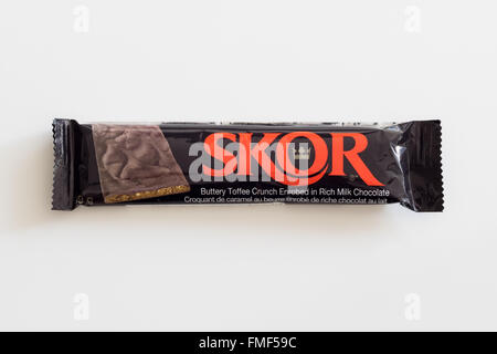 Un Skor barra di cioccolato. Canadian confezionamento mostrato. Foto Stock