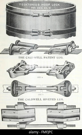 Il catalogo 1905 di W.E. Caldwell Co. Delinea la loro esperienza nella produzione di una varietà di serbatoi, torri e vasche, con particolare attenzione ai grandi serbatoi dell'acqua e alla cura artigianale di alta qualità. Foto Stock