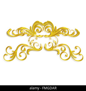 Foglie, erba, metallo, natura, ornamento, grunge, grafica, fiore, fogliame, telaio, oro, ornati, petalo, turbolenza, Vittoriano, vignette Foto Stock