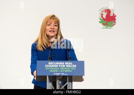 MEP Kay Swinburne parla durante il Welsh congresso del Partito Conservatore 2016 Foto Stock