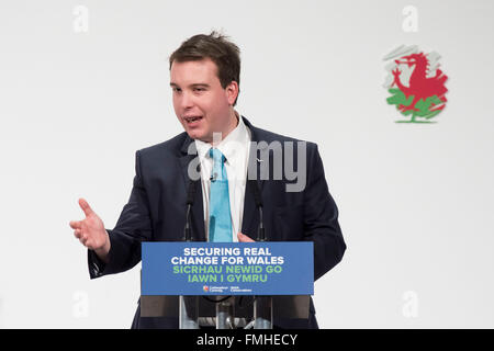 Craig Williams mp conservatore per Cardiff North parla alla Welsh congresso del partito conservatore. Foto Stock