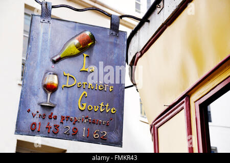 Wine Shop segno, Parigi Foto Stock