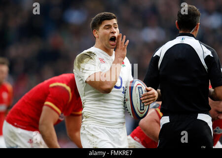 Londra, Regno Unito. Xii Mar, 2016. Ben Youngs Inghilterra Ru v Galles Ru RBS Sei Nazioni Campionato Twickenham, Londra, Inghilterra 12 marzo 2016 Rugby RBS Sei Nazioni Campionato Stadio di Twickenham, Londra, Inghilterra © Allstar Picture Library/Alamy Live News Foto Stock