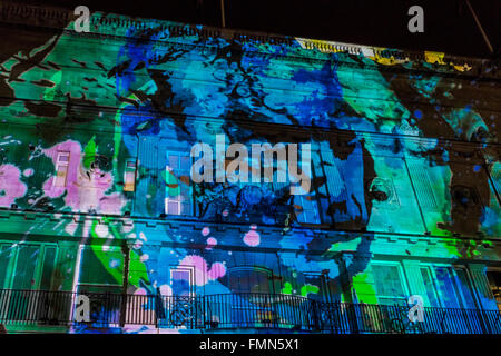 London, Regno Unito - 16 Gennaio 2016: Lumiere Londra Festival 2016: 195 Piccadilly da NOVAK Foto Stock