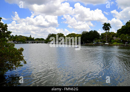 Hudson Bayou di Sarasota in Florida Foto Stock