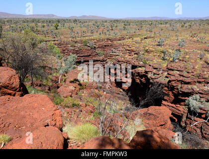 Joffre Gorge, Karijini National Park, Pilbara, Western Australia, WA, Australia Foto Stock