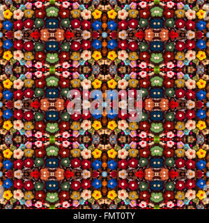 Pin fiori seamless sfondo pattern Foto Stock