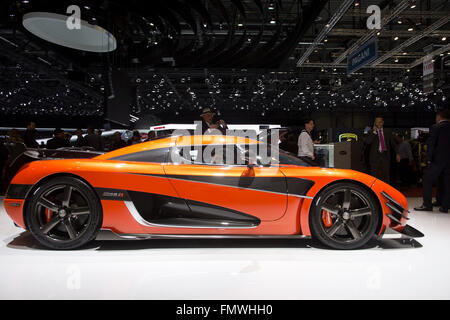 Koenigsegg Agera finale di uno dei 1 hypercar presso il Motor Show di Ginevra 2016 Foto Stock