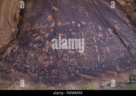 Newspaper Rock nel Parco Nazionale di Canyonlands, Utah. Foto Stock