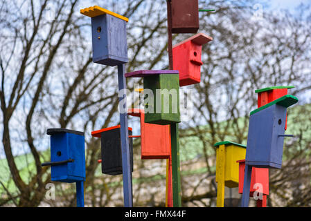 Dipinto di nesting scatole nel Mercatino artigiano Kaziukas, Vilnius, Lituania Foto Stock