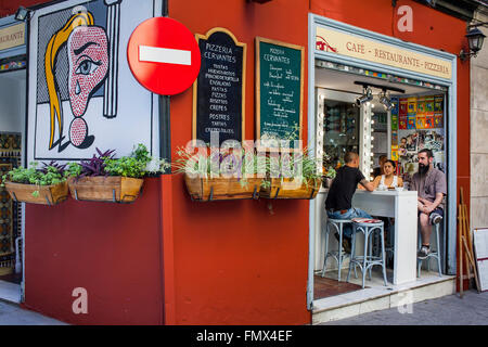 Restaurante Pizzeria Cervantes, Calle Leon 8. Madrid, Spagna Foto Stock