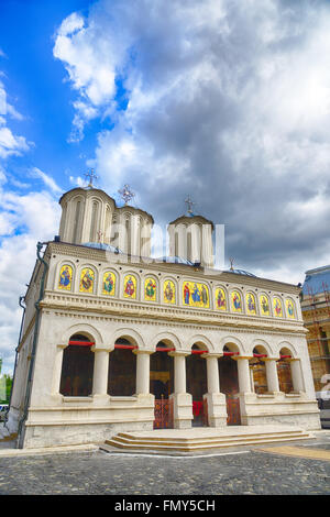 Il rumeno Cattedrale patriarcale di Bucarest, Romania.immagine HDR Foto Stock